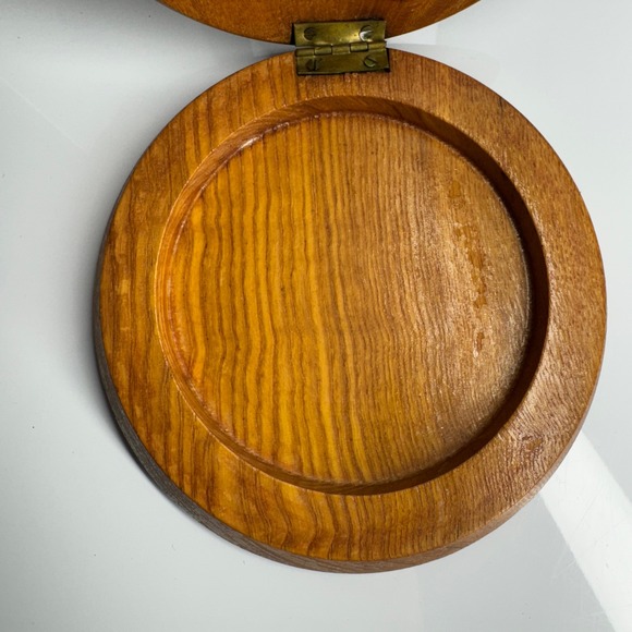 Vintage Wooden Hamburger Press Painted Floral Hinged‎ - Picture 2 of 8